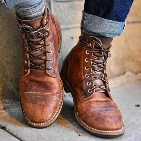 retro lace-up boots for men