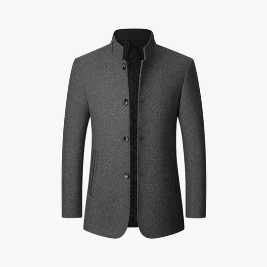 Elegant British style suit jacket with stand-up collar for men