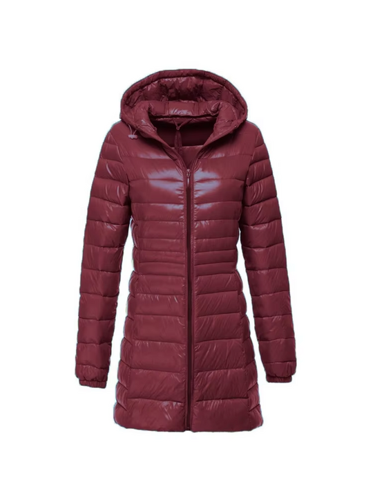 Long quilted jacket for women