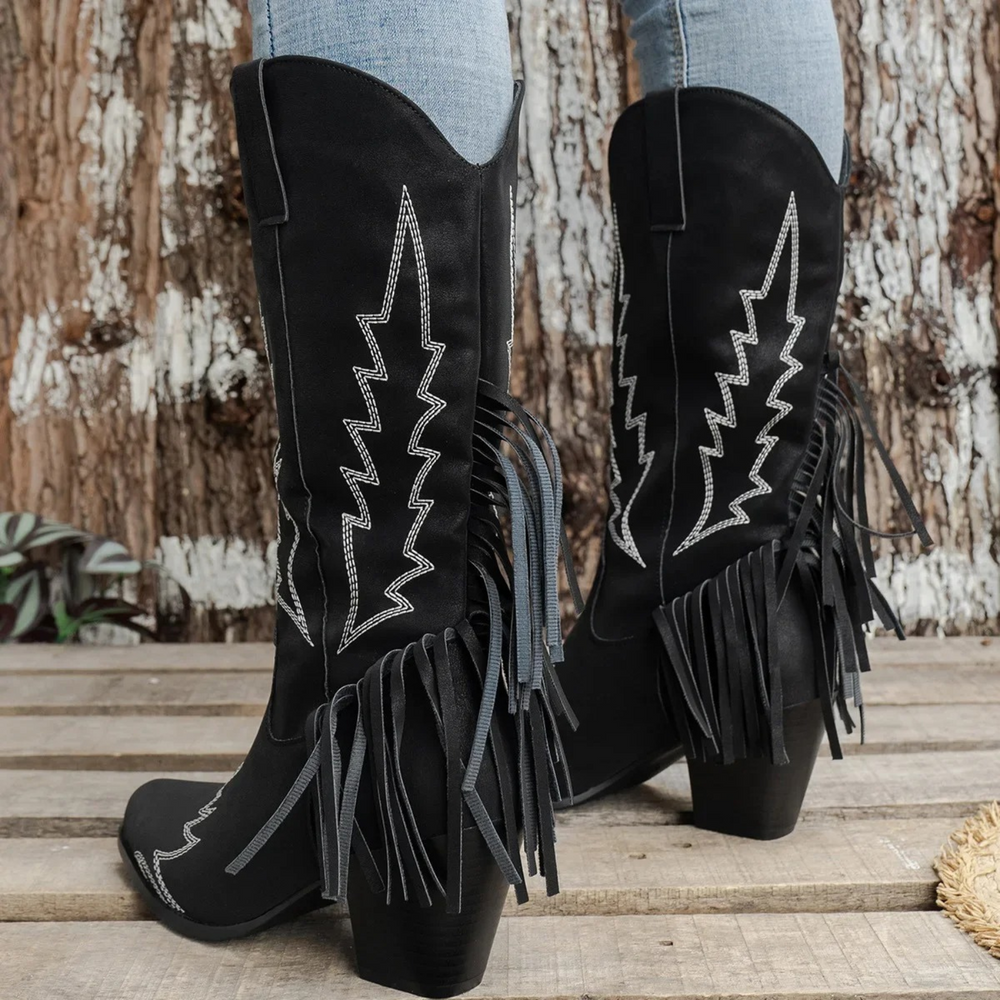 women's cowboy boots with tassels