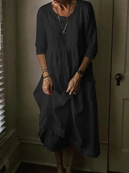 Casual round neck half sleeve dress