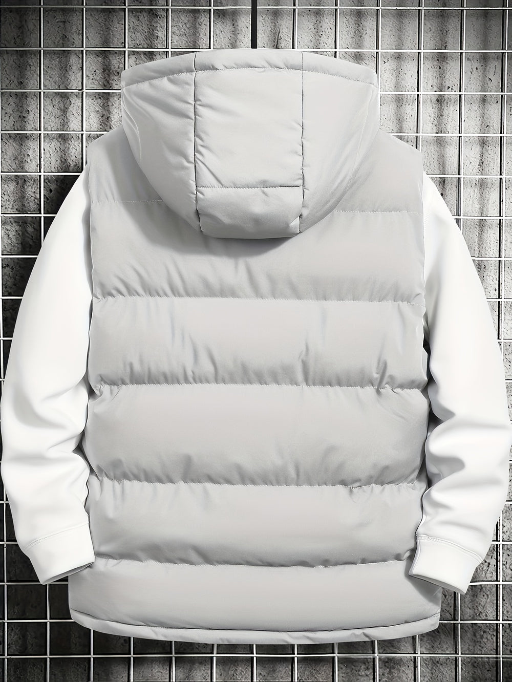 hooded pocket down vest jacket