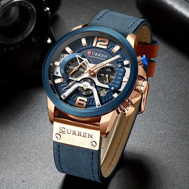 Analog leather watch