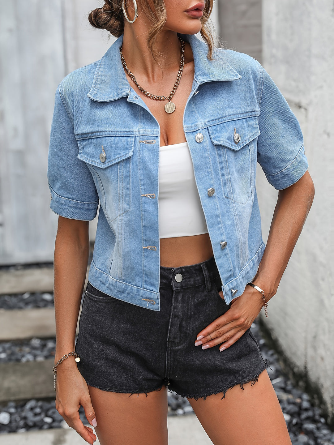 Retro Style Denim Jacke für Frauen