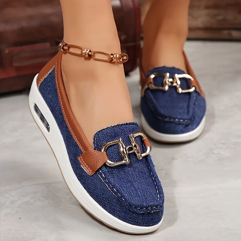 Metal Buckle Loafers for Women