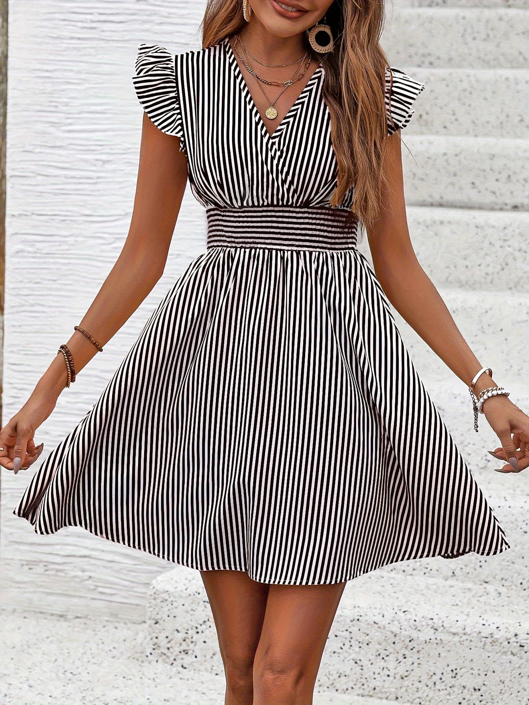 Casual wrap-neck dress