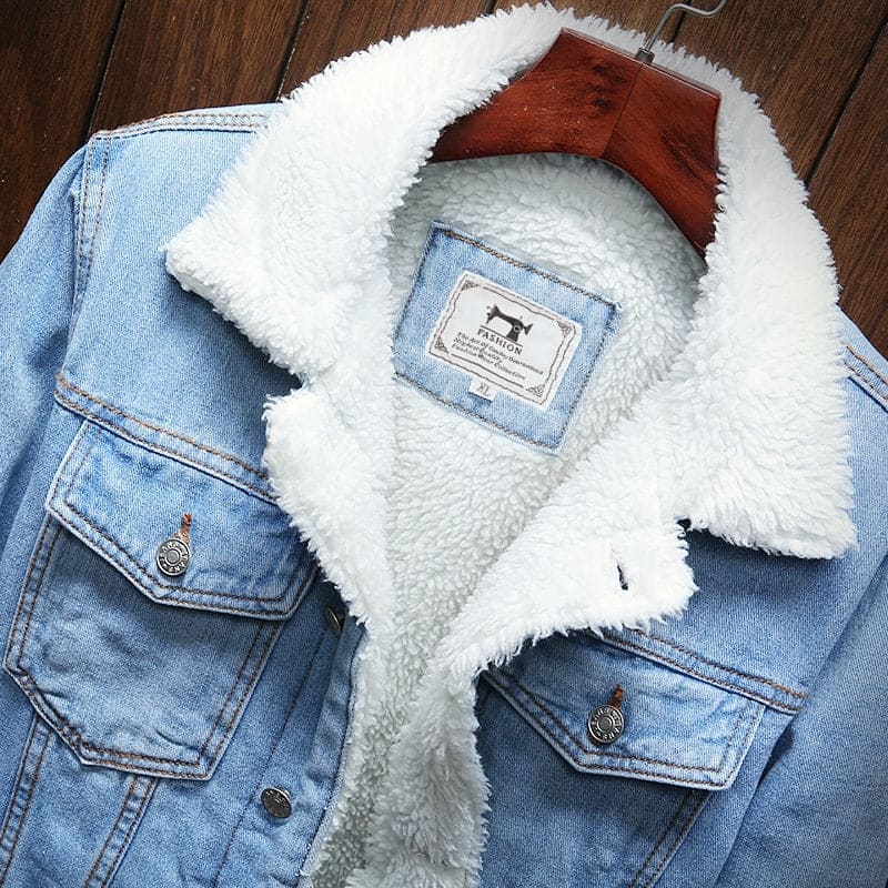 men's fleece denim jacket