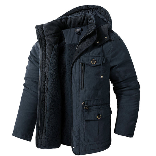 Cotton-lined winter jacket for men