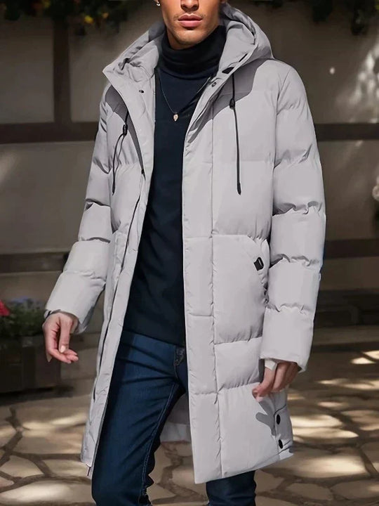 Padded long men's coat