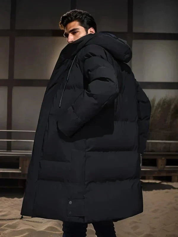 Padded long men's coat