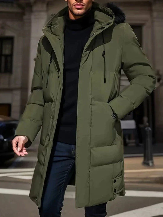 Padded long men's coat