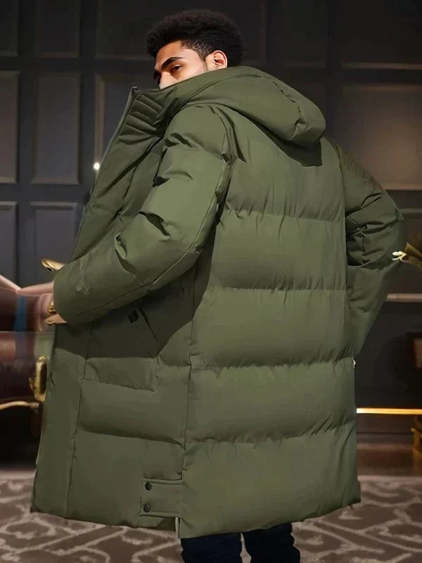 Padded long men's coat