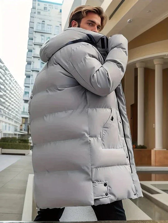 Padded long men's coat