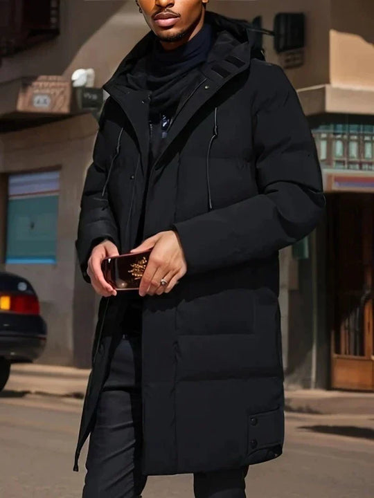 Padded long men's coat