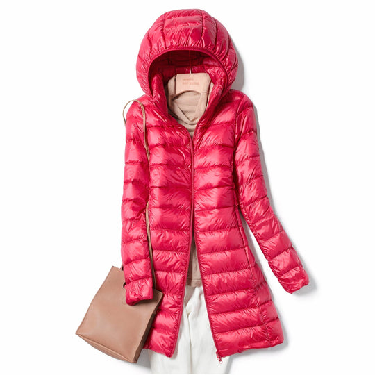 Ultralight hooded jacket for women