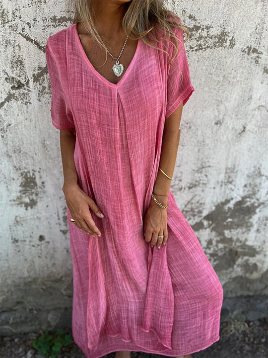 boho dress made of cotton-linen