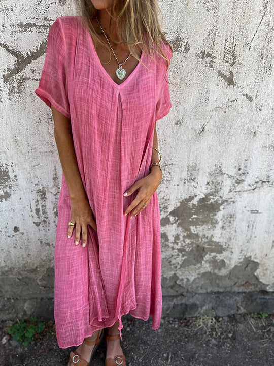 boho dress made of cotton-linen