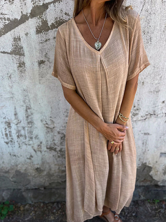 boho dress made of cotton-linen