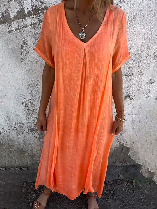 boho dress made of cotton-linen