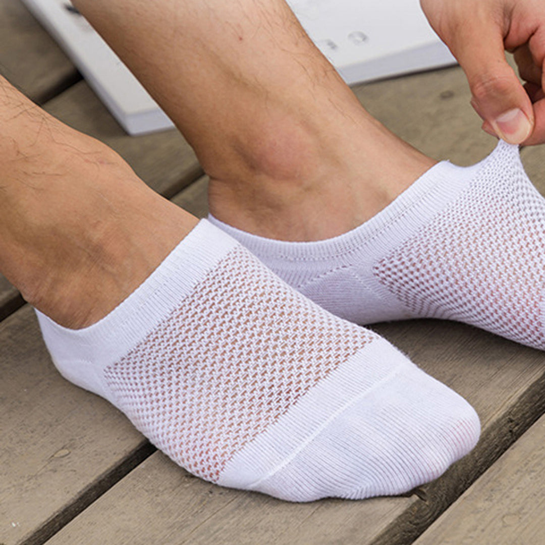 Solid Pointelle Socks for Men (3 Pairs)