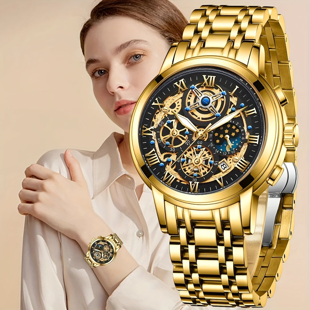 Sporty quartz chronograph watch for women