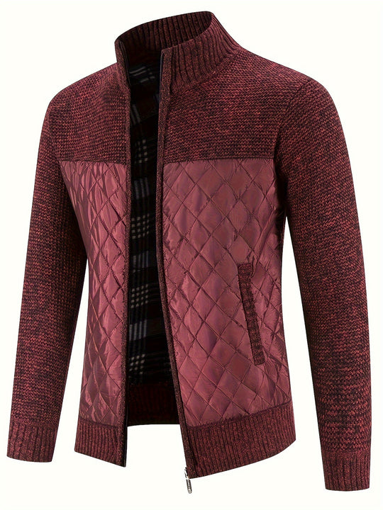 quilted jacket with warm sweater