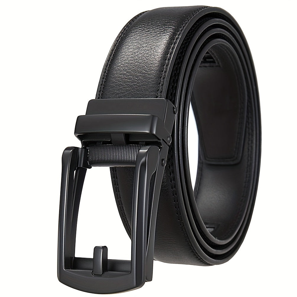 Genuine Leather Automatic Buckle Belt for Men