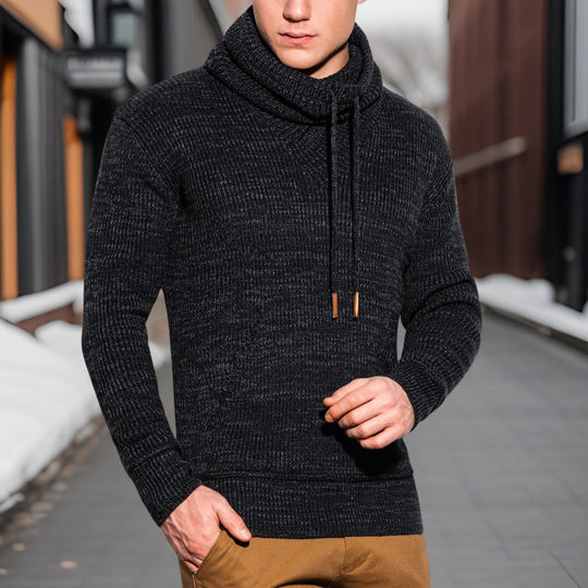 Herren-Rollkragenpullover mit Kordelzug