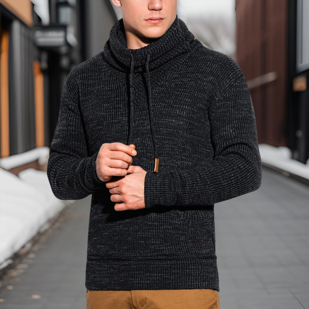 Herren-Rollkragenpullover mit Kordelzug