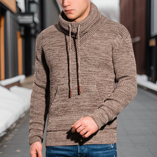 Herren-Rollkragenpullover mit Kordelzug