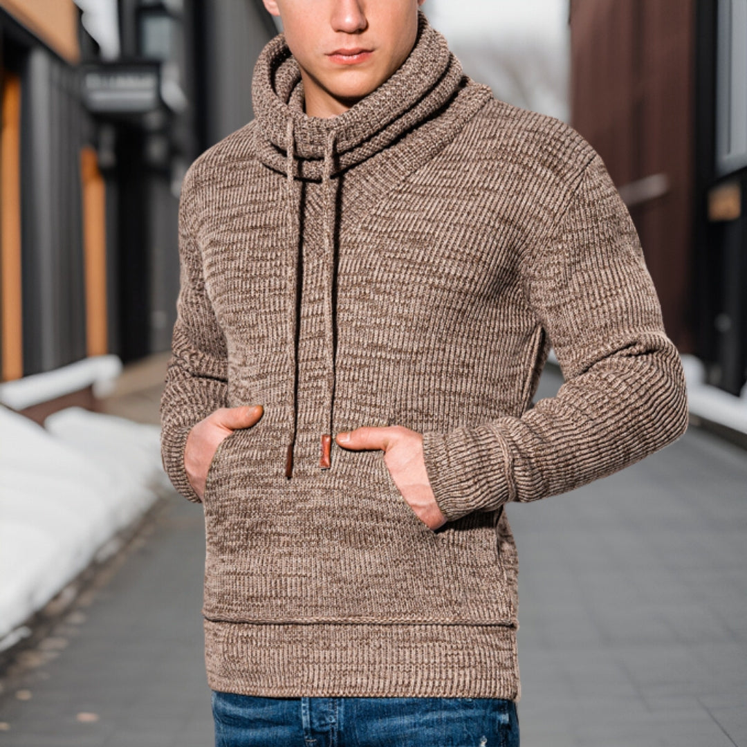 Herren-Rollkragenpullover mit Kordelzug