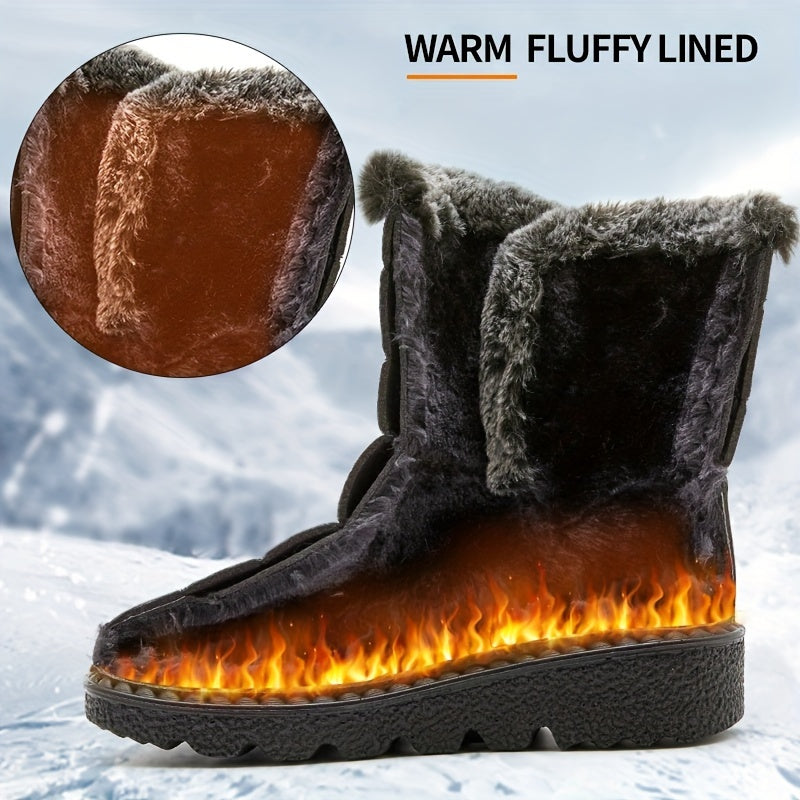 Plush-lined women's snow boots