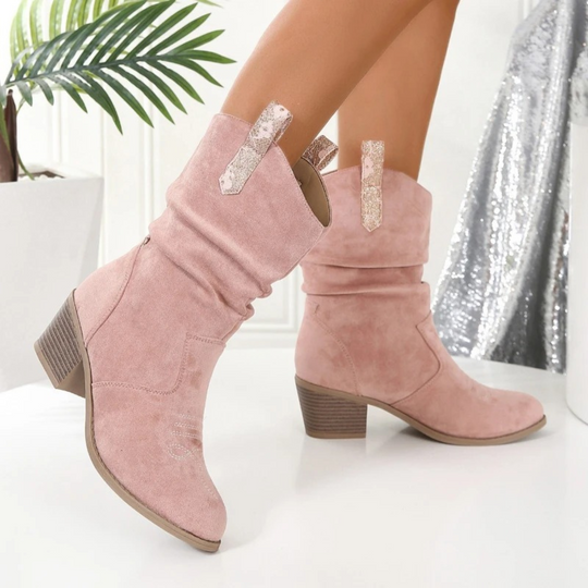 Breathable pink cowboy boots