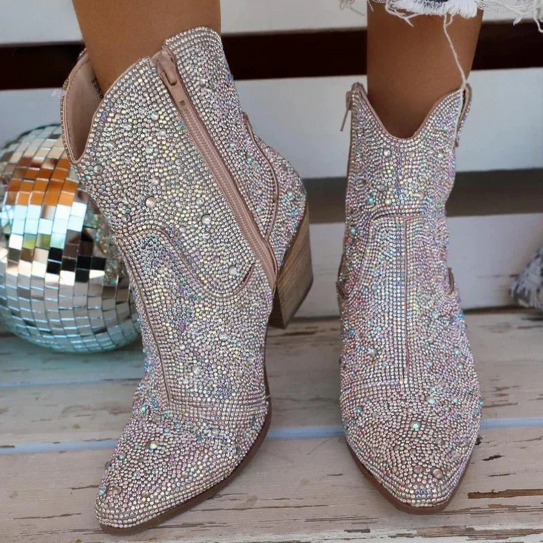 Women's Bling Ankle Cowboy Boots