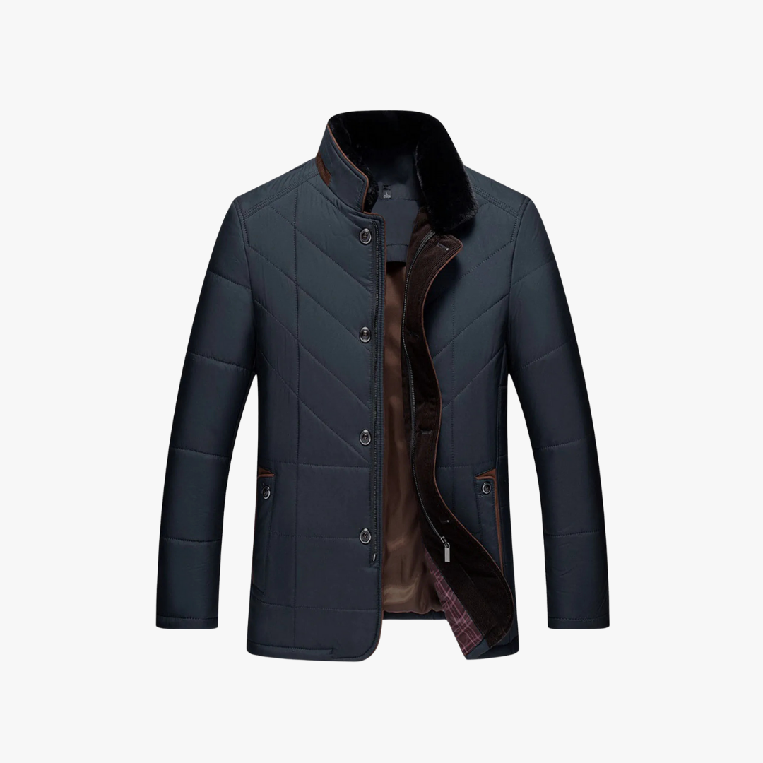 Slim fit wool coat for men