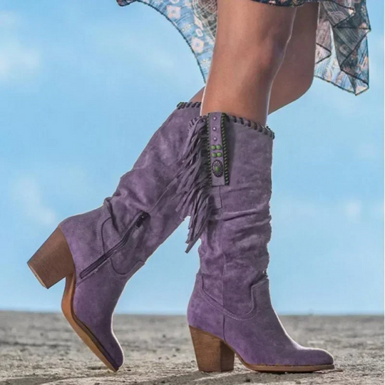 women's boots with pointed tassel