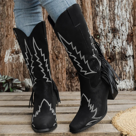 women's cowboy boots with tassels