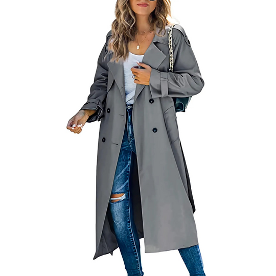 Lässiger einfarbiger Trenchcoat