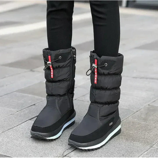 Warm lined plush boots for women