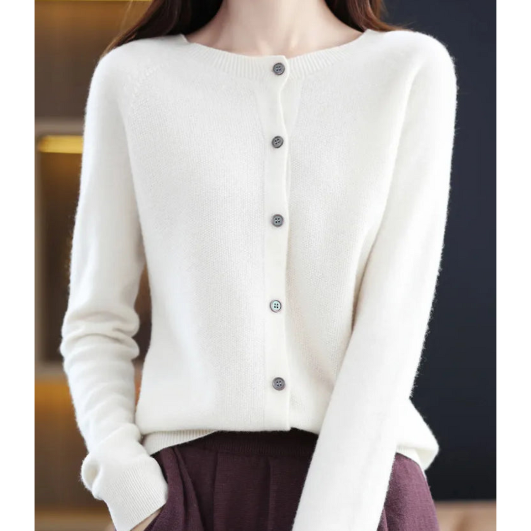 Super soft O-neck cardigan for women