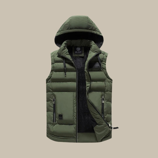 Lässige Puffer-Bodywarmer mit Kapuze für Männer