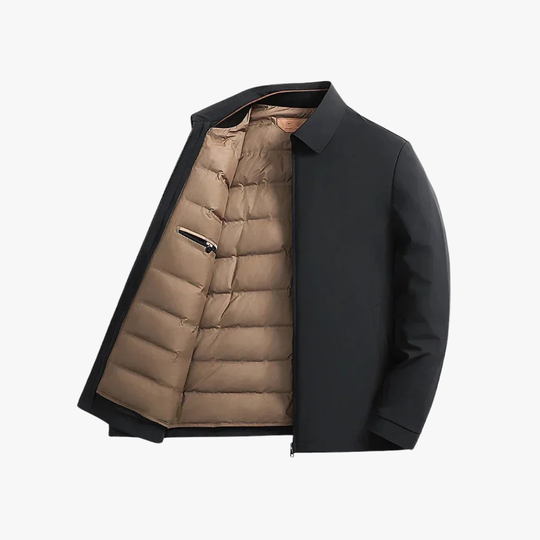 Lightweight zip-up down jacket for men