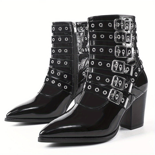 Women's boots with buckle and lace