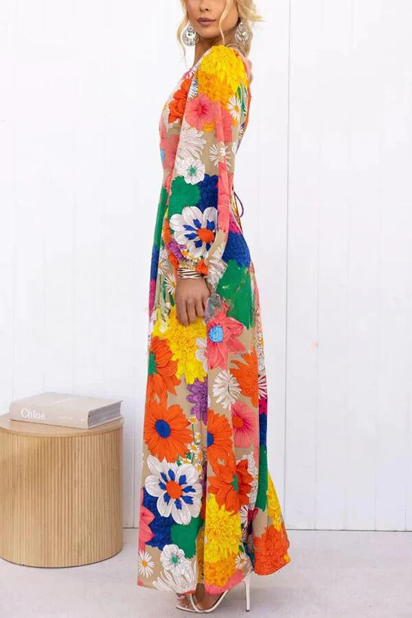 Long floral boho dress