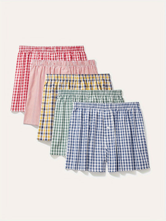 Men's Boxer Shorts, 5-Pack, Multicolor