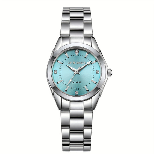 Luxurious quartz ladies watch with rhinestones