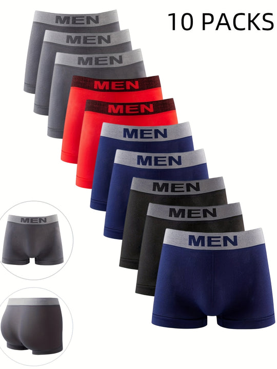 10er-Pack atmungsaktive Boxershorts für Männer