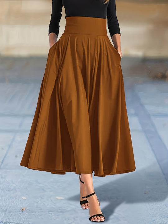 Elegant maxi skirts with a fixed tie belt