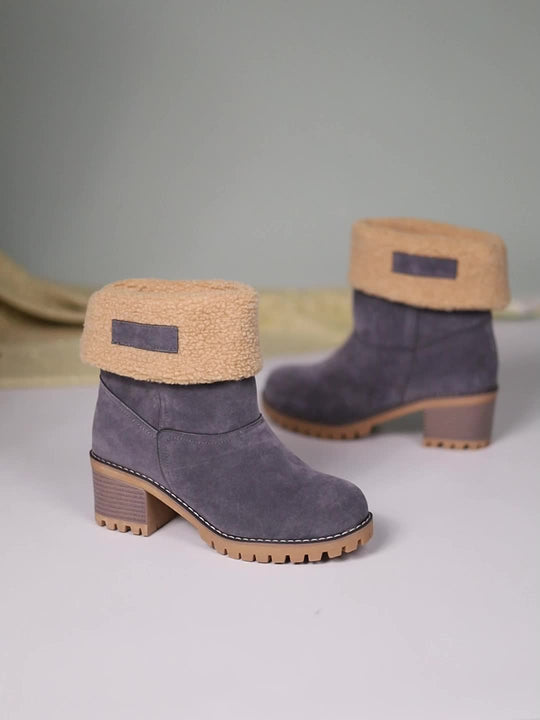 Plush-lined women's ankle boots