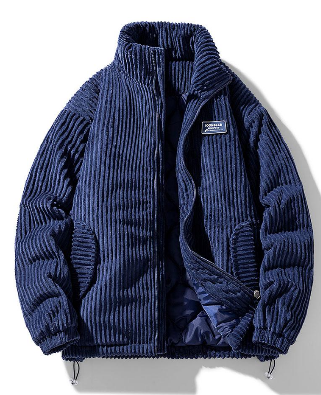 Quilted lined corduroy jacket for men